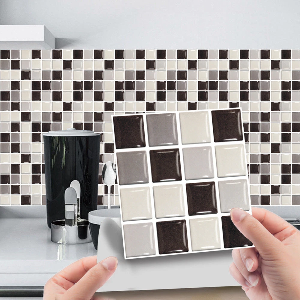 10/20 Pieces Backsplash Tile For Kitchen Mosaic Square Peel And Stick Tile, 3.94x3.94" 3 10/20 Pieces Backsplash Tile For Kitchen Mosaic Square Peel And Stick Tile, 3.94x3.94" - Image 3