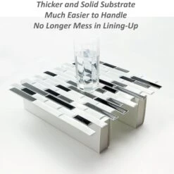 Crystiles Black, Deep Grey And Brushed Silver 12 In. X 12 In. Peel And Stick Vinyl Wall Tile Backsplash, "Pro" Series Thicker Version (4-Pack) -Flooring Store e6d0a4f4 199f 4fd9 9220 639751dd360c 1.b6915832e91322038421c19269f52caf 1800x1800