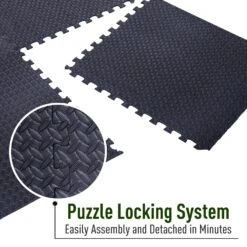 Soozier Exercise Protective Interlocking Flooring Mat - 24" X 24" X 3/8" Tiles - Black Diamond Plate, 216 Sq Ft -Flooring Store e9580e49 3624 4995 b434 8704de5ab38c 1.70171d8764056904fab85bb8ec311de6 1800x1800