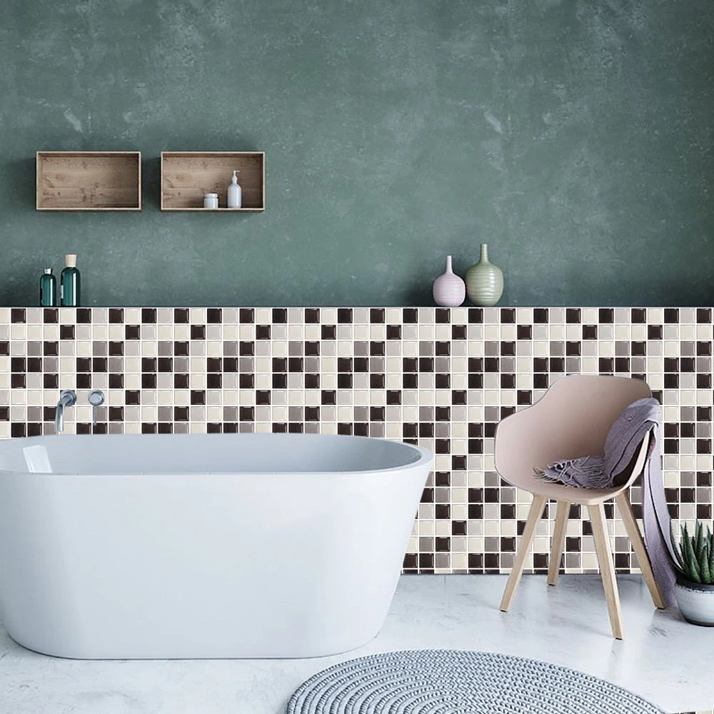 10/20 Pieces Backsplash Tile For Kitchen Mosaic Square Peel And Stick Tile, 3.94x3.94" 8 10/20 Pieces Backsplash Tile For Kitchen Mosaic Square Peel And Stick Tile, 3.94x3.94" - Image 8