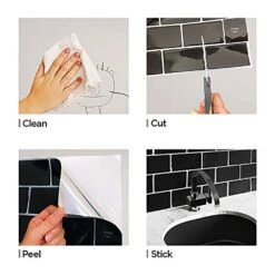 Subway Black 12 In. W X 12 In. H Peel And Stick Decorative Mosaic Wall Tile Backsplash (5 Tiles) -Flooring Store ef85eb754b5cc94a8a9631e85b6471bd 1800x1800