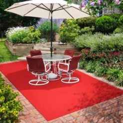 Indoor/Outdoor Carpet With Rubber Marine Backing - Red 6' X 10' - Several Sizes Available - Carpet Flooring For Patio, Porch, Deck, Boat, Basement Or Garage -Flooring Store efab9d5e 0f84 4aae b1cf 0c38f3cde1fb 1.79aa570f26484bd2f789a5a9a6dc4298 1800x1800