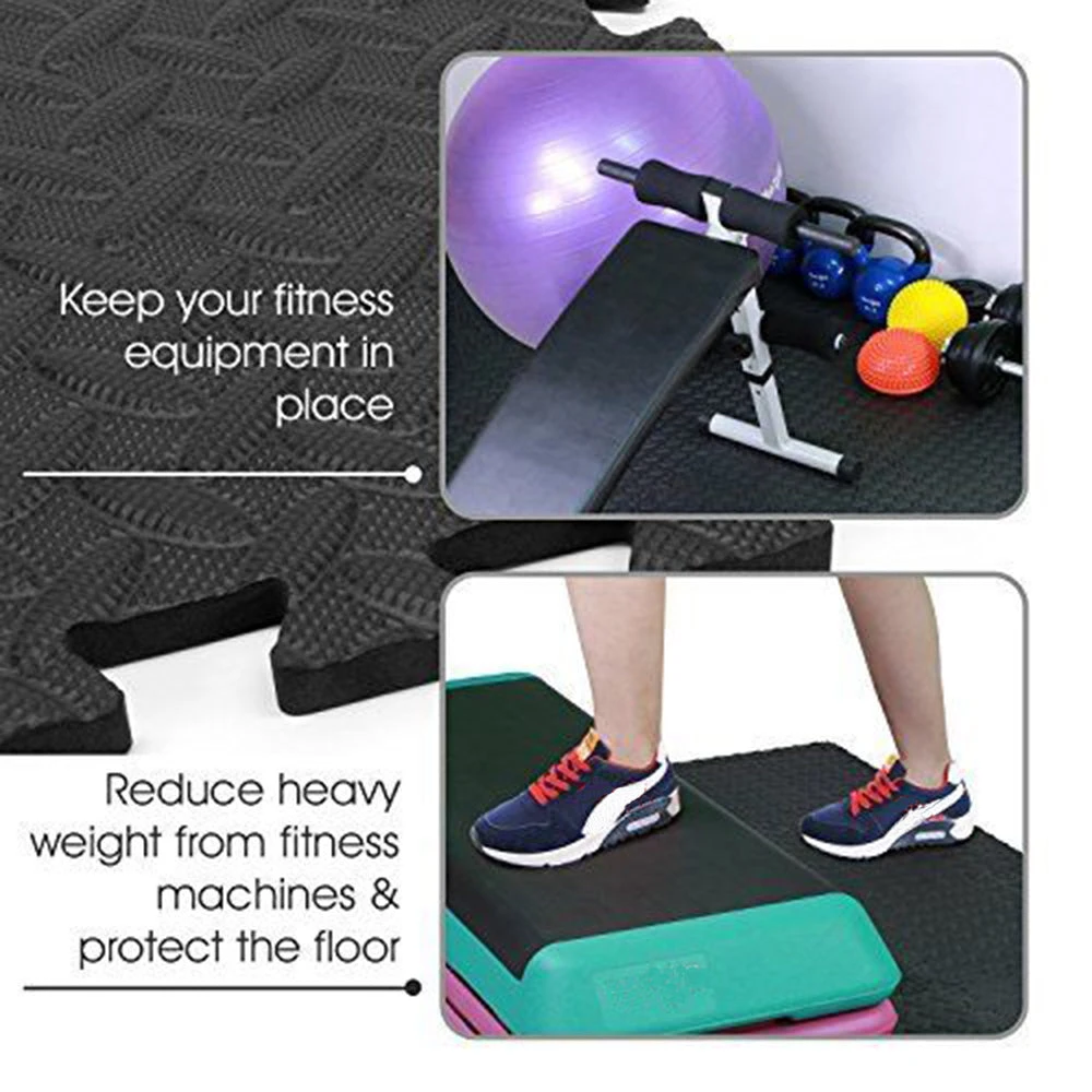 Zimtown 42 Pcs Interlocking Foam Floor Tiles, 168Sq Eva Black Puzzle Exercise Mat, Protective Flooring Pad Gym Equipment Cushion, For Exercising, Yoga, Kids, Babies, Playroom, Camping 7 Zimtown 42 Pcs Interlocking Foam Floor Tiles, 168Sq Eva Black Puzzle Exercise Mat, Protective Flooring Pad Gym Equipment Cushion, For Exercising, Yoga, Kids, Babies, Playroom, Camping - Image 7