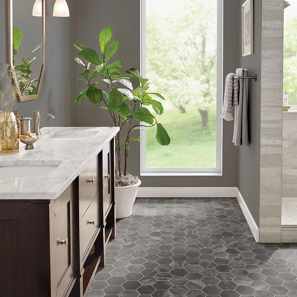 Armstrong CushionStep Better With Diamond 10 Tech 12 Ft. Width X Custom Length Marble Onyx Residential Vinyl Sheet Flooring 2 Armstrong CushionStep Better With Diamond 10 Tech 12 Ft. Width X Custom Length Marble Onyx Residential Vinyl Sheet Flooring - Image 2